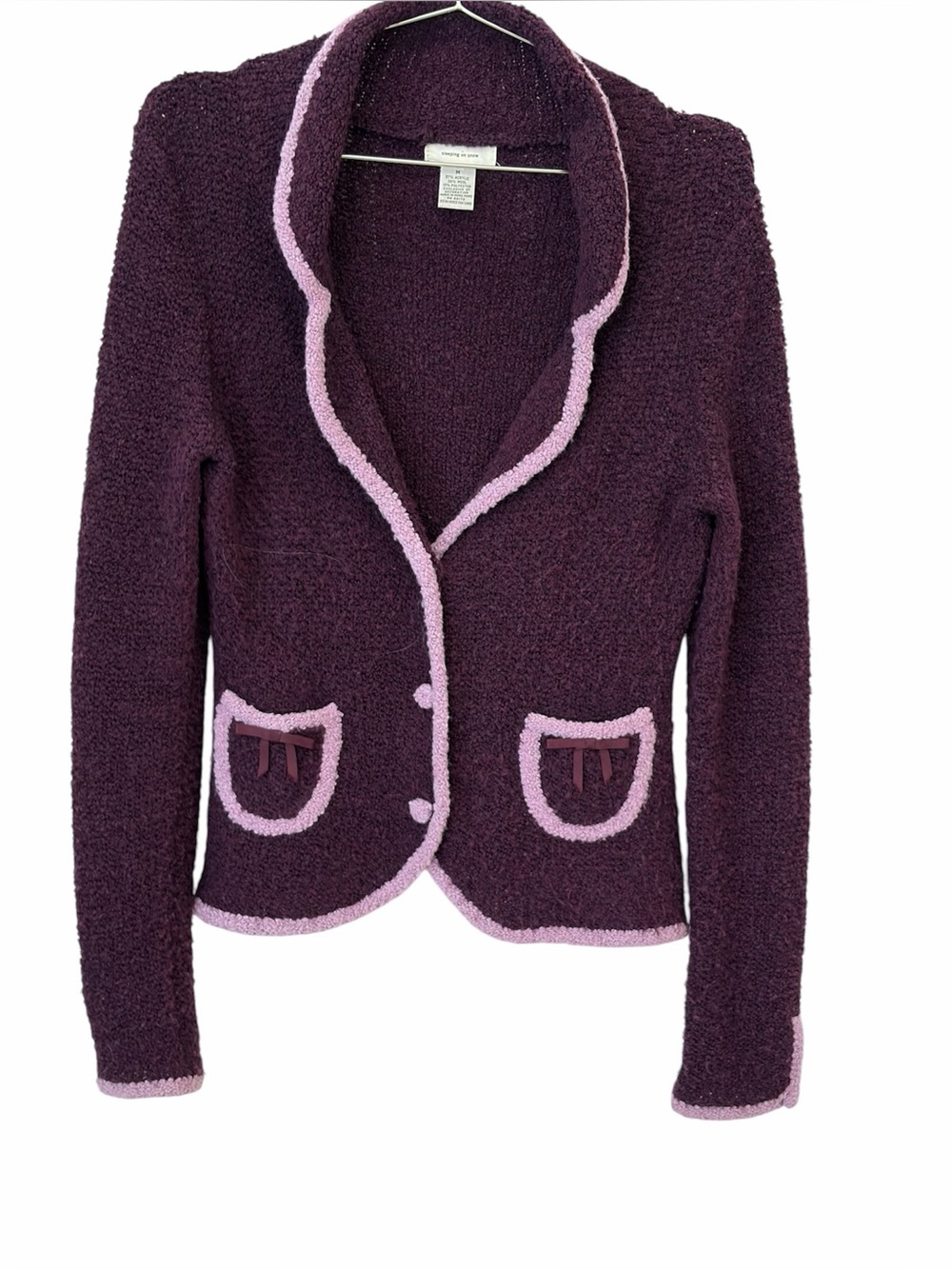 Sleeping on Snow Plum & Lilac sweater blazer